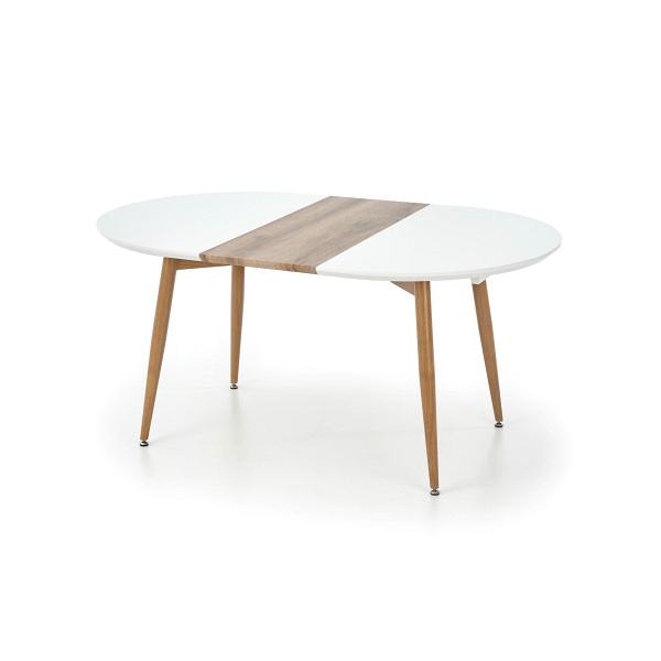 Stół EDWARD rozkładany dąb miodowy / biały; nogi: dąb miodowy - Halmar