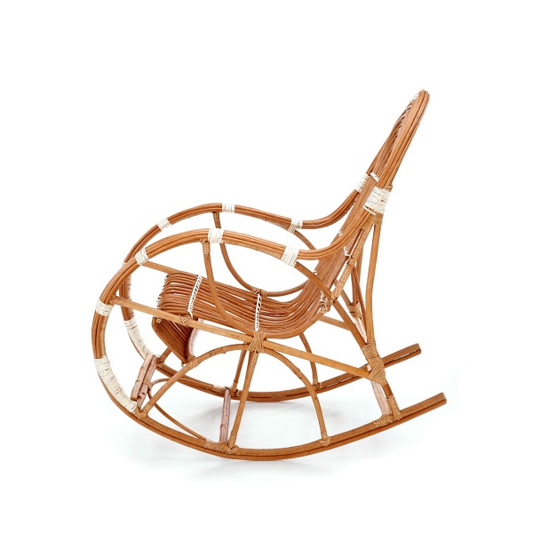 Fotel ROCCO wiklinowy bujany, kolor: naturalny - Halmar