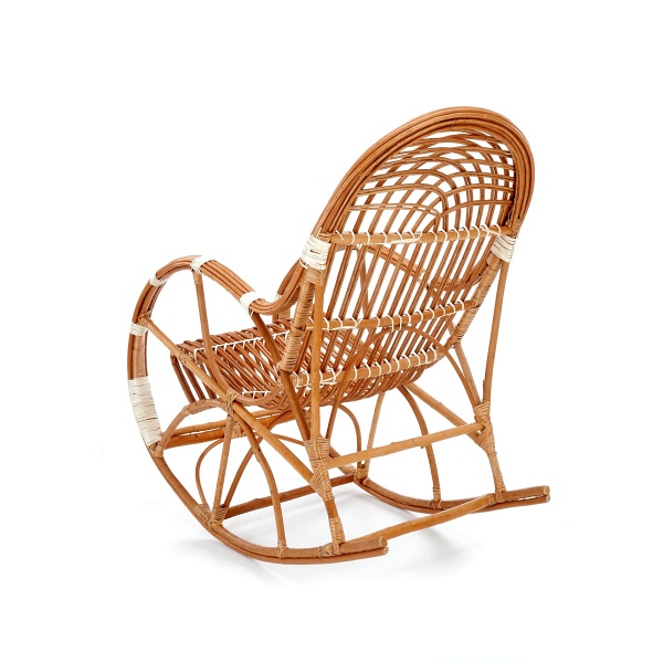 Fotel ROCCO wiklinowy bujany, kolor: naturalny - Halmar