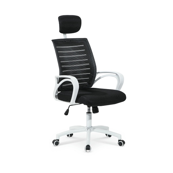 Fotel SOCKET pracowniczy biało-czarny - Halmar