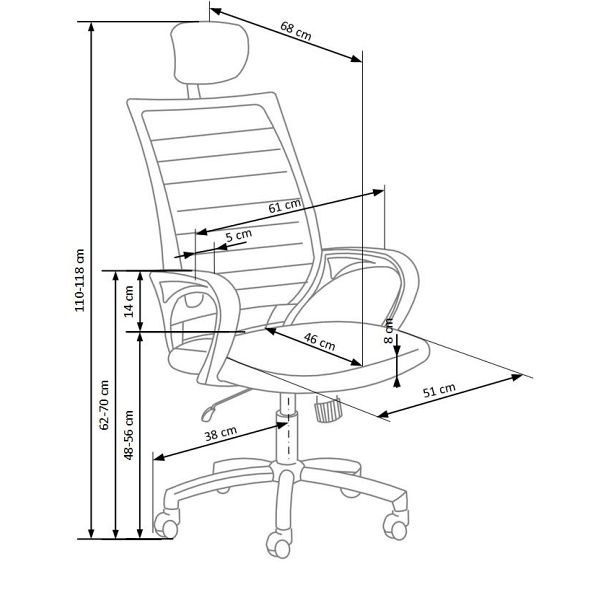 Fotel SOCKET pracowniczy biało-czarny - Halmar