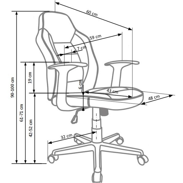 Fotel NEMO młodzieżowy czerwono-czarny - Halmar
