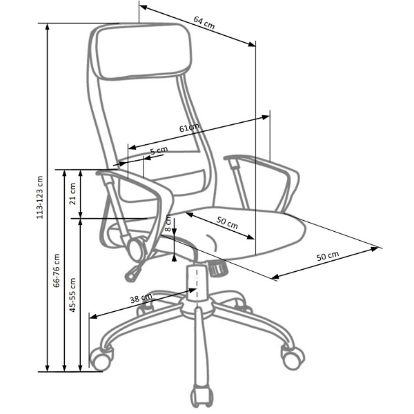 Fotel ZOOM pracowniczy tkanina popielaty - Halmar