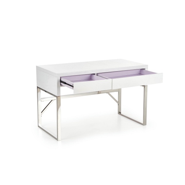 Biurko B32 biały-chrom - Halmar