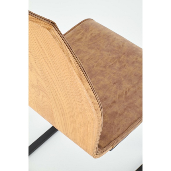 Krzesło K265 czarny / brązowy / dąb miodowy - Halmar