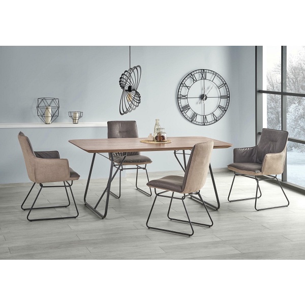 Stół HOUSTON orzech / czarny - Halmar