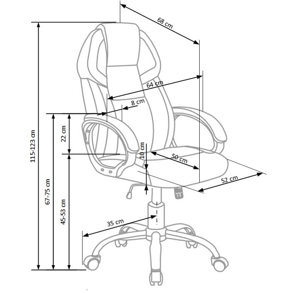 Fotel BARTON gabinetowy czarno-biały - Halmar
