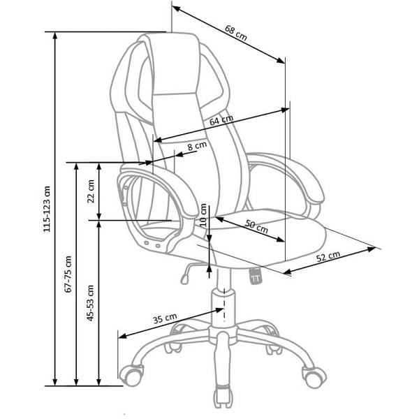 Fotel BARTON gabinetowy czarno-biały - Halmar