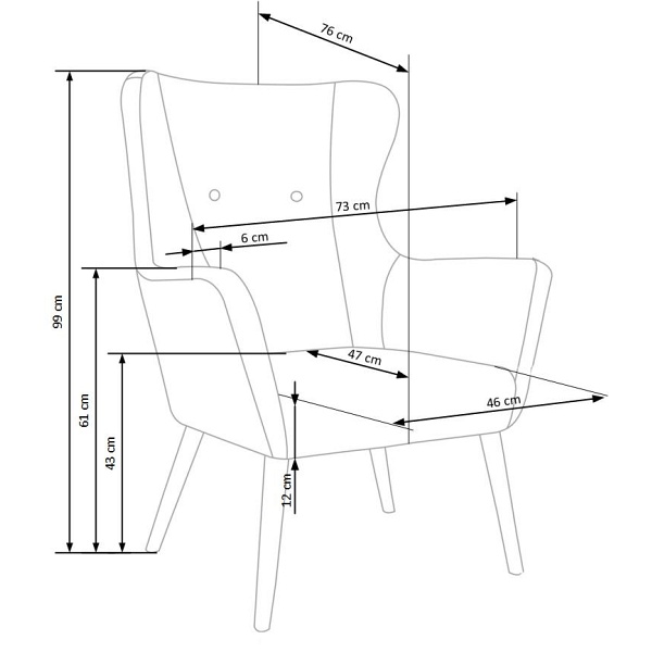 Fotel COTTO wypoczynkowy beżowy - Halmar