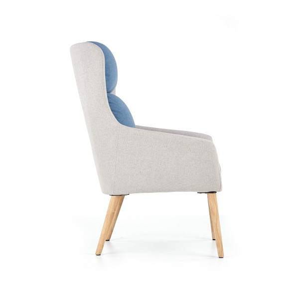 Fotel PURIO wypoczynkowy jasny popiel / niebieski - Halmar