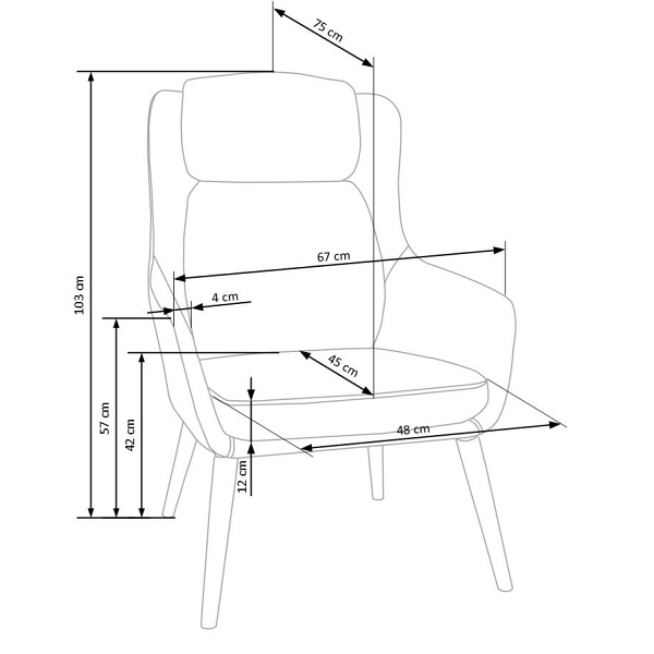 Fotel PURIO wypoczynkowy jasny popiel / ciemny popiel - Halmar