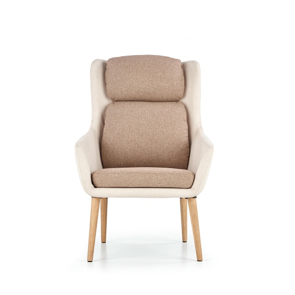 Fotel PURIO wypoczynkowy beżowy / brązowy - Halmar