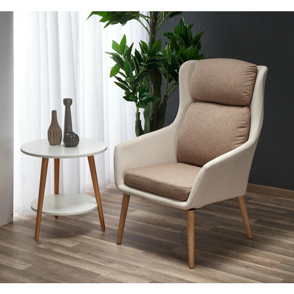 Fotel PURIO wypoczynkowy beżowy / brązowy - Halmar