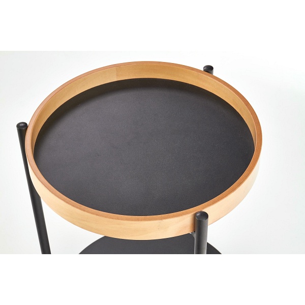 Ława ROLO czarny / dąb naturalny - Halmar