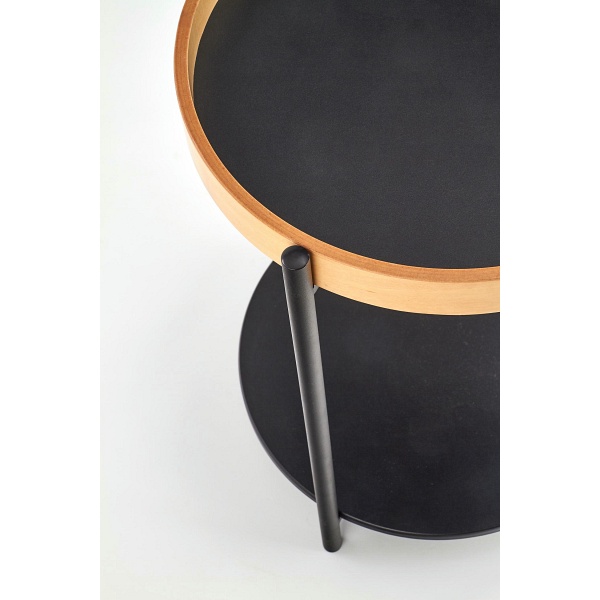 Ława ROLO czarny / dąb naturalny - Halmar