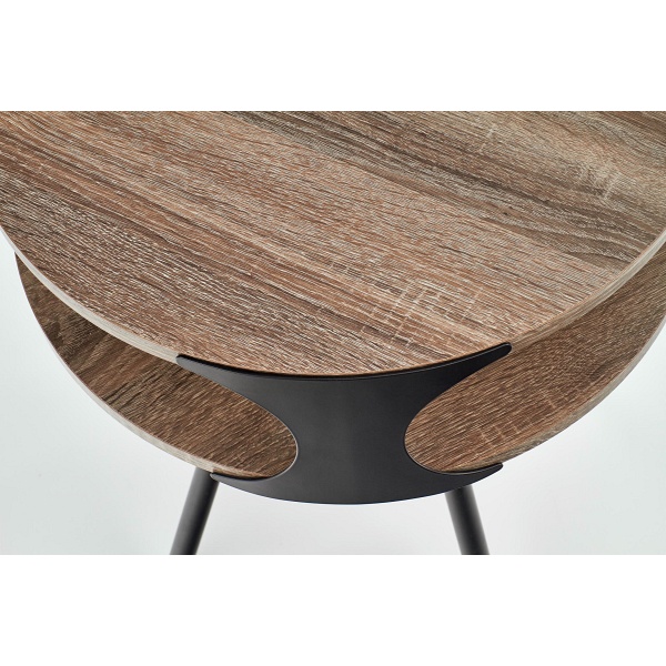 Ława KIRBY czarna / ciemny dąb sonoma - Halmar