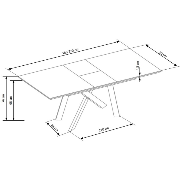 Stół CAPITAL 160-200 cm, dąb złoty / czarny - Halmar