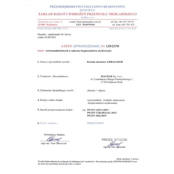 Fotel AMBASADOR gabinetowy popielato / czarny - Halmar