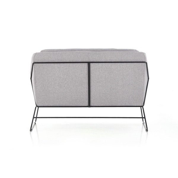 Fotel SOFT 2 XL wypoczynkowy podwójny czarny stelaż, jasny popiel - Halmar