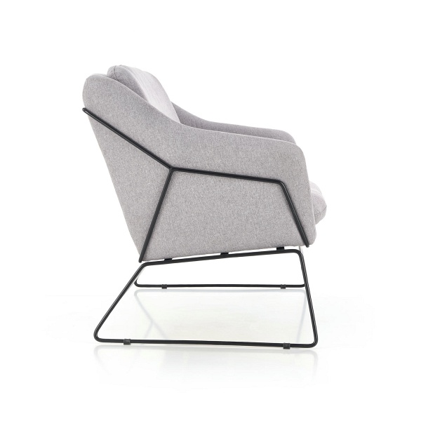 Fotel SOFT 2 XL wypoczynkowy podwójny czarny stelaż, jasny popiel - Halmar