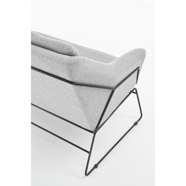 Fotel SOFT 2 XL wypoczynkowy podwójny czarny stelaż, jasny popiel - Halmar