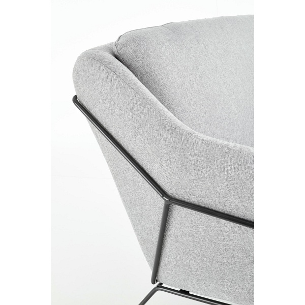 Fotel SOFT 2 XL wypoczynkowy podwójny czarny stelaż, jasny popiel - Halmar