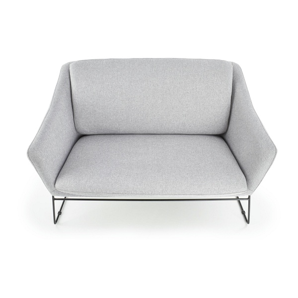 Fotel SOFT 2 XL wypoczynkowy podwójny czarny stelaż, jasny popiel - Halmar