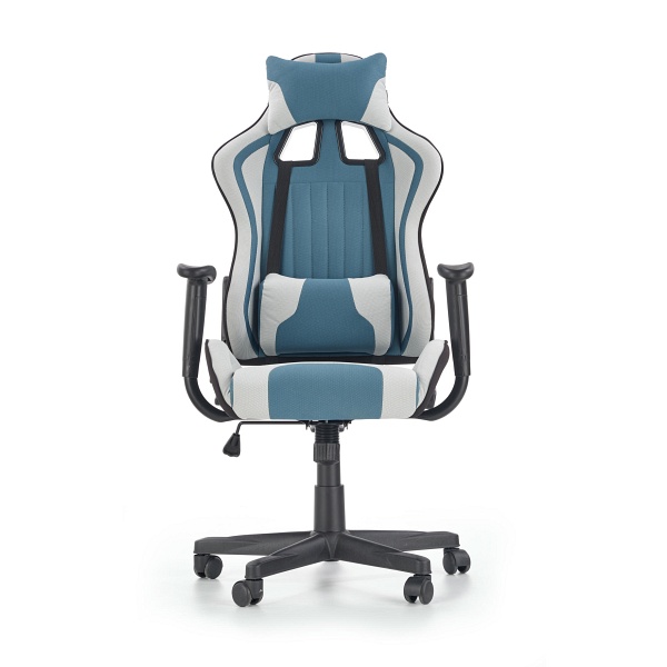 Fotel CAYMAN gabinetowy jasny popiel-turkusowy - Halmar