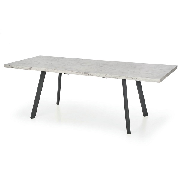 Stół DALLAS rozkładany czarny stelaż, blat - marmur - Halmar