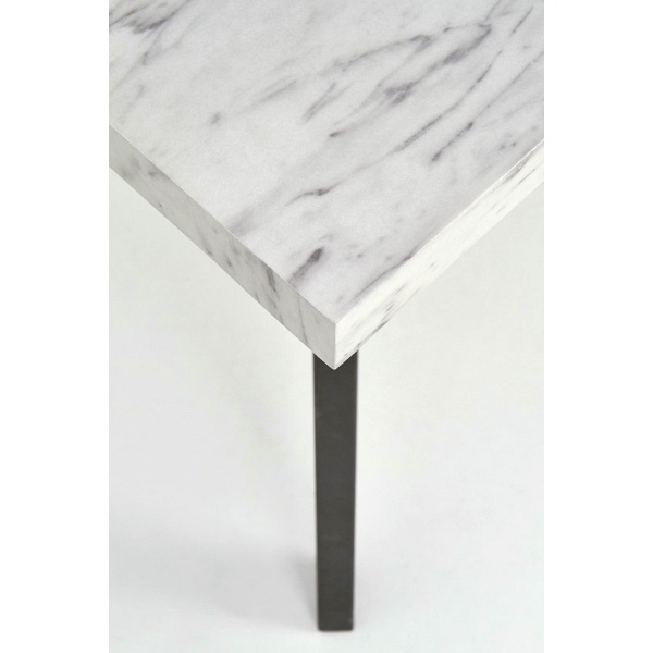 Stół DALLAS rozkładany czarny stelaż, blat - marmur - Halmar
