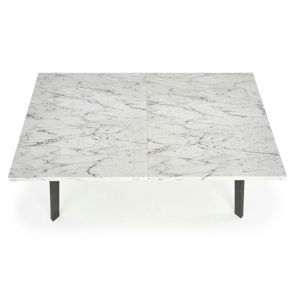 Stół DALLAS rozkładany czarny stelaż, blat - marmur - Halmar
