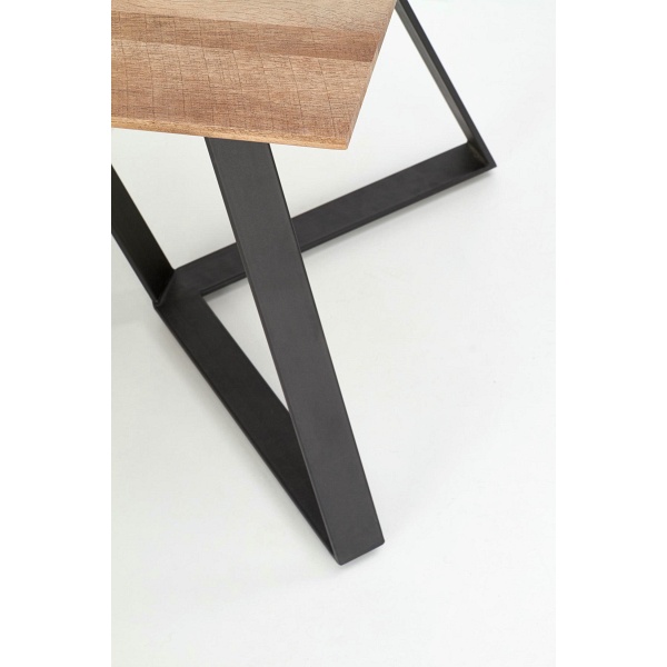 Stół CALGARY , blat - orzech rustykalny, nogi - czarny - Halmar