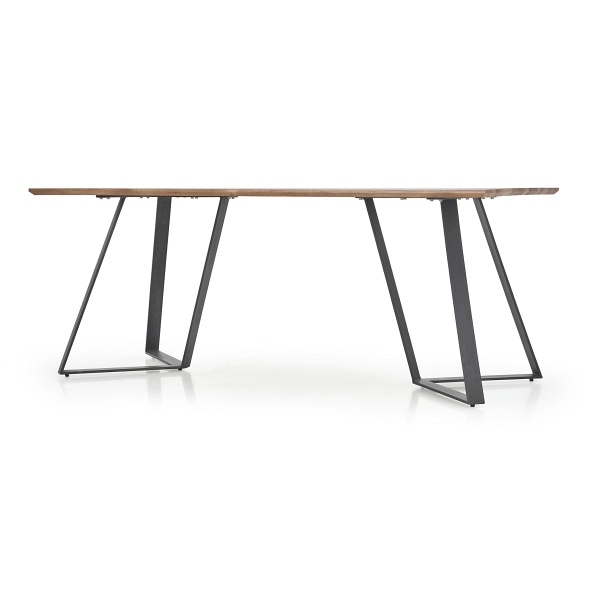 Stół CALGARY , blat - orzech rustykalny, nogi - czarny - Halmar