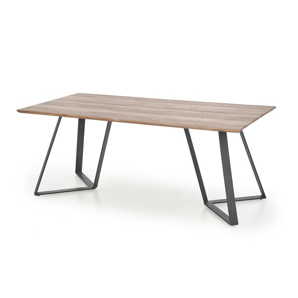 Stół CALGARY , blat - orzech rustykalny, nogi - czarny - Halmar