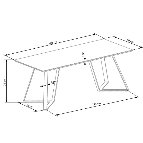 Stół CALGARY , blat - orzech rustykalny, nogi - czarny - Halmar