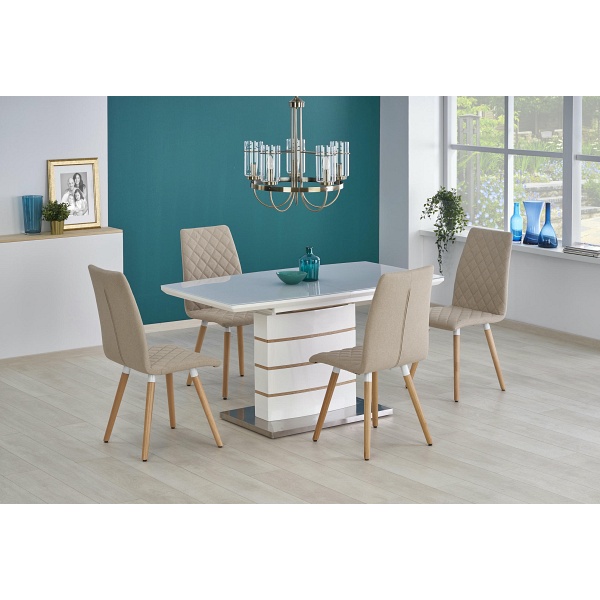 Stół TORONTO rokładany biały / dąb złoty - Halmar