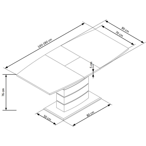 Stół TORONTO rokładany biały / dąb złoty - Halmar