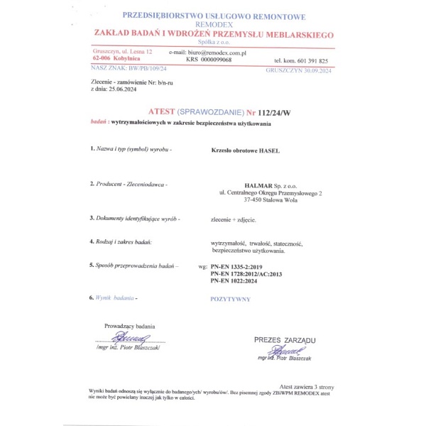 Fotel HASEL gabinetowy czarny / popiel - Halmar