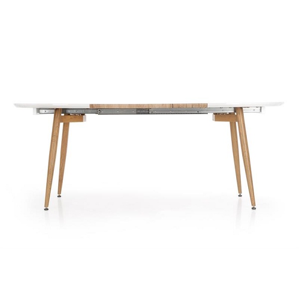 Stół CALIBER rozkładany biały / dąb san remo - Halmar