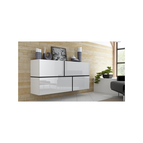 Komoda GOYA BIAŁY/BIAŁY POŁ/CZARNY - Halmar