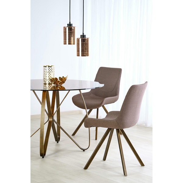 Stół LUNGO złoty antyczny / brązowy - Halmar