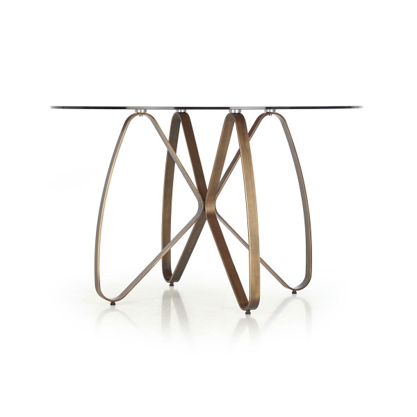 Stół LUNGO złoty antyczny / brązowy - Halmar
