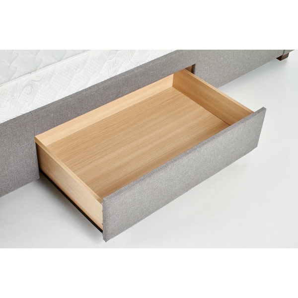 Łóżko MODENA 140 cm tapicerowane z szufladami popiel - Halmar