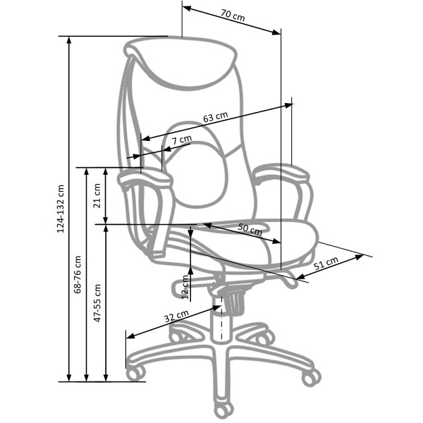 Fotel QUAD gabinetowy czarny - Halmar