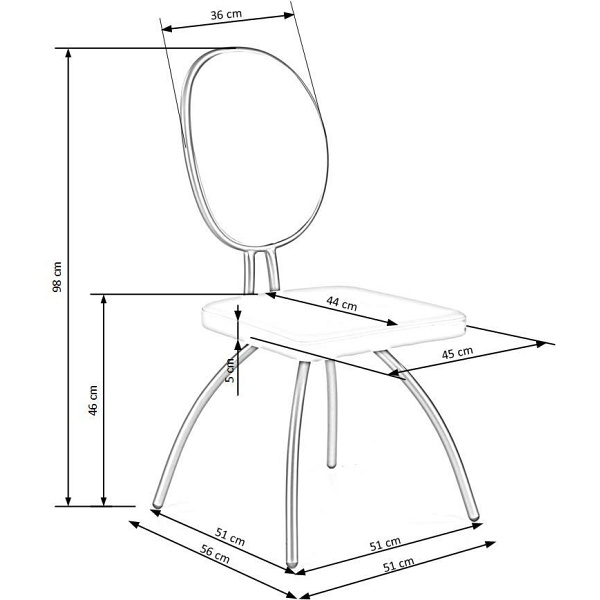 Krzesło K298 jasny popiel / grafitowy - Halmar
