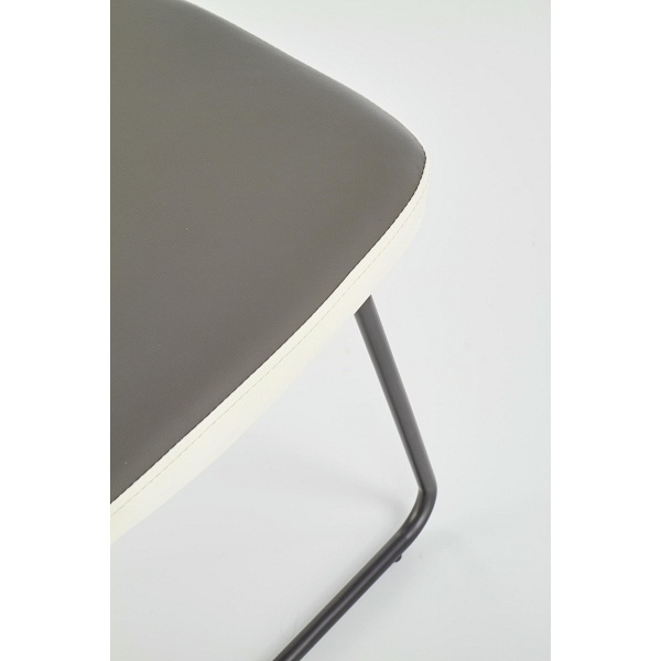 Krzesło K300 tył - biały, przód - popiel, stelaż - super grey - Halmar