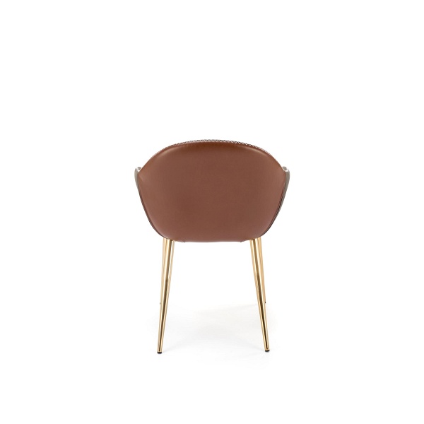 Krzesło K304 ciemny popiel / brązowy / złoty chrom - Halmar