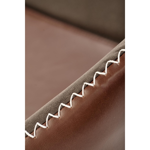 Krzesło K304 ciemny popiel / brązowy / złoty chrom - Halmar