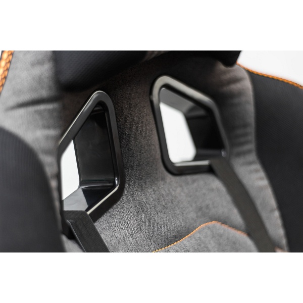 Fotel EVOLVE PRO gabinetowy czarno-szaropiaskowy-pomarańczowy - Halmar