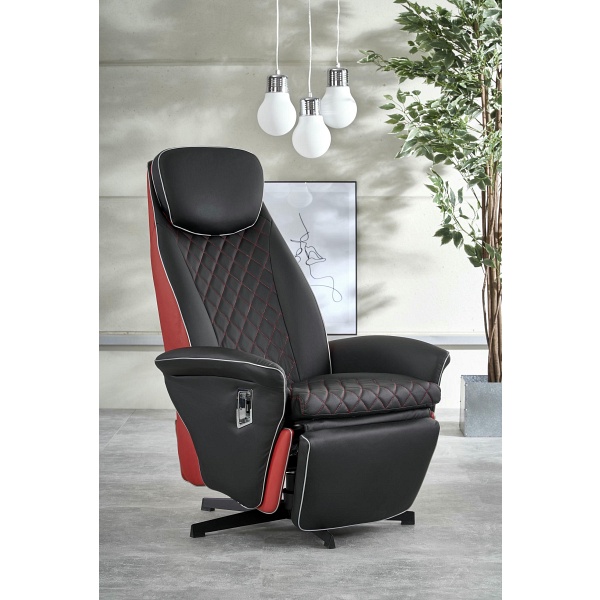 Fotel CAMARO wypoczynkowy czarny / czerwony - Halmar